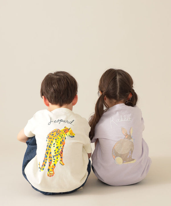 Japanese children's clothing BEAMS mini animal pattern tops 90-150cm boys/girls summer TOPS 