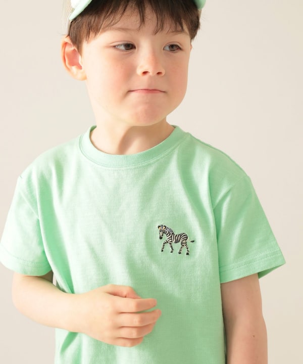 Japanese children's clothing BEAMS mini animal pattern tops 90-150cm boys/girls summer TOPS 