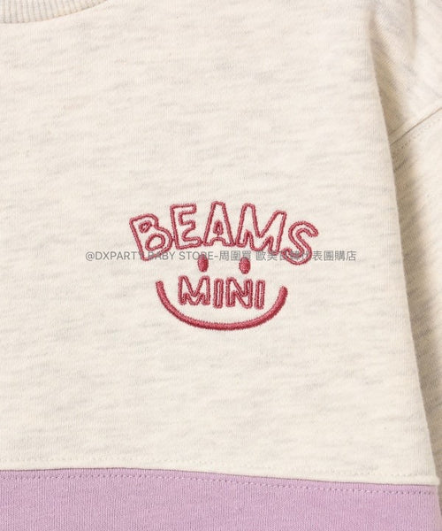 日本童裝 BEAMS mini 拼接微笑刺繡衛衣 90-130cm 男童款/女童款 秋季 TOPS