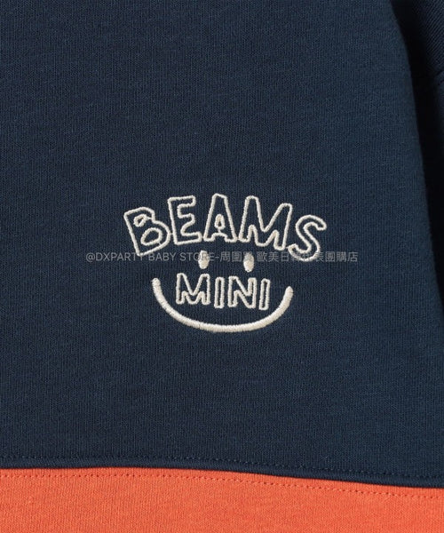 日本童裝 BEAMS mini 拼接微笑刺繡衛衣 90-130cm 男童款/女童款 秋季 TOPS