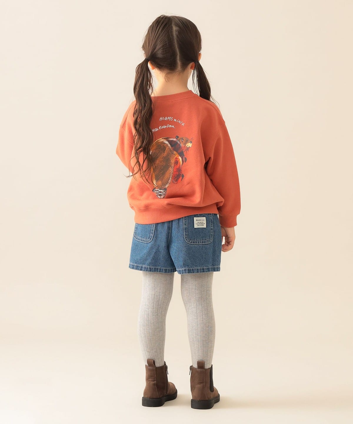 日本童裝 BEAMS mini 【COLLABORATION】那須どうぶつ王国 動物屁屁印花衛衣 90-150cm 男童款/女童款 秋冬季 TOPS