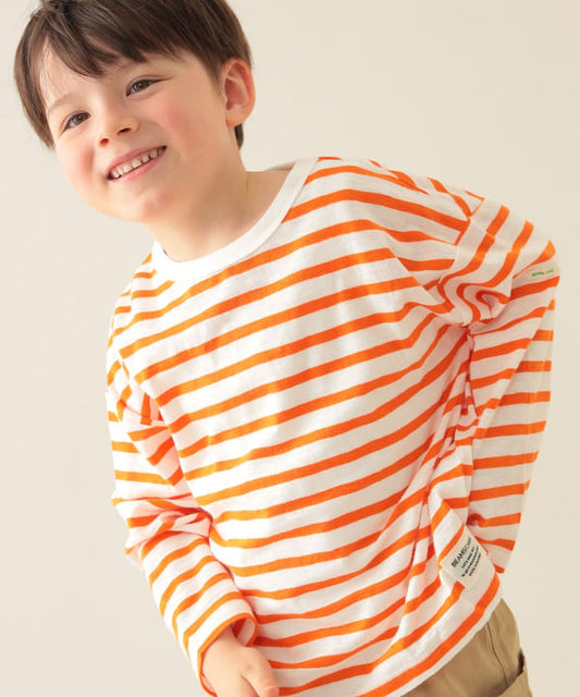 Japanese children's clothing BEAMS mini striped top 90-150cm boys/girls summer TOPS 