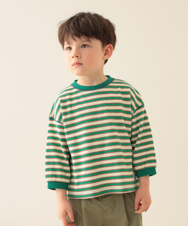 Japanese children's clothing BEAMS mini striped top 90-150cm boys' summer TOPS 