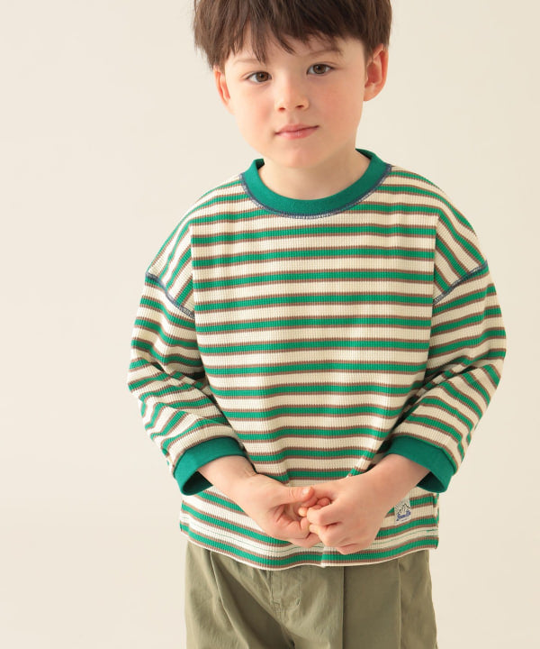 Japanese children's clothing BEAMS mini striped top 90-150cm boys' summer TOPS 