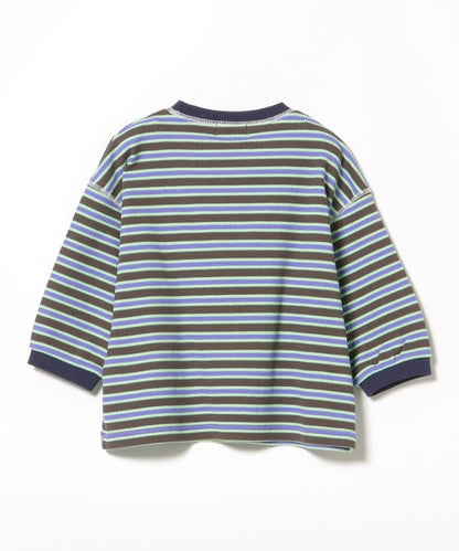 Japanese children's clothing BEAMS mini striped top 90-150cm boys' summer TOPS 