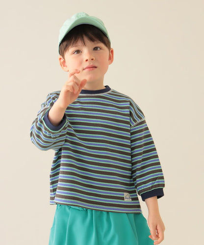 Japanese children's clothing BEAMS mini striped top 90-150cm boys' summer TOPS 