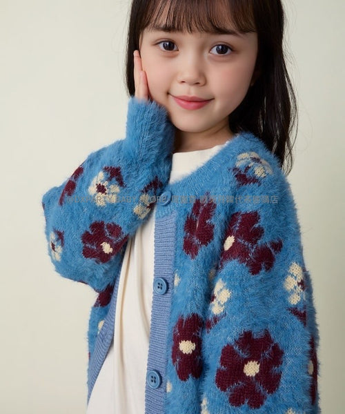 日本童裝 BEAMS mini 花花毛絨冷外套 90-150cm 女童款 秋季 OUTERWEAR 【日本預售：2024年10月下旬】