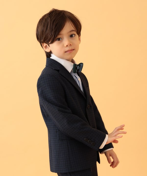 Japanese children's clothing BEAMS mini suit three-piece suit with tie 110-130cm boys' summer outerwear tops pants interviews/banquets/performances 