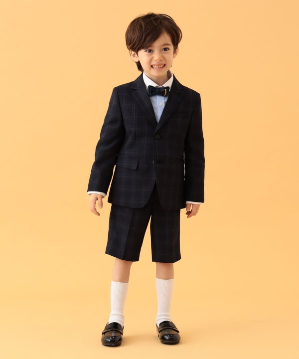 Japanese children's clothing BEAMS mini suit three-piece suit with tie 110-130cm boys' summer outerwear tops pants interviews/banquets/performances 