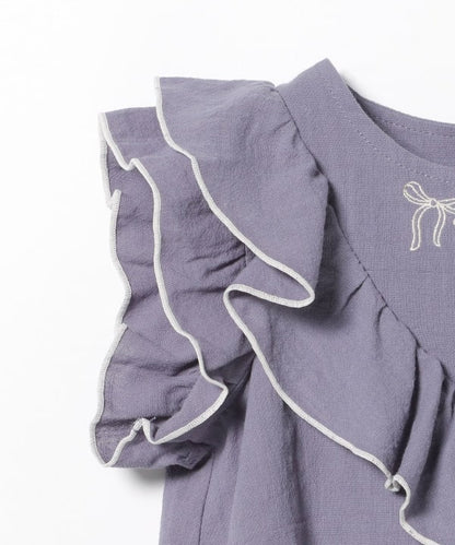 Japanese BEAMS Mini Embroidery Two-Piece Set (90-150cm) for Girls (Summer TOPS PANTS) 