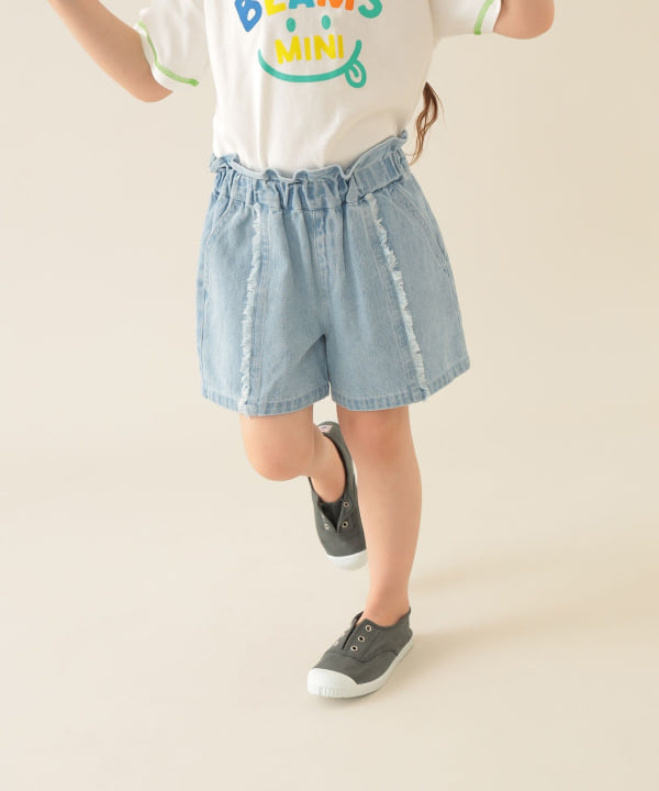 Japanese children's clothing BEAMS mini denim culottes 90-150cm girls summer PANTS 