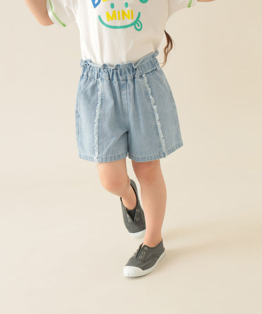 Japanese children's clothing BEAMS mini denim culottes 90-150cm girls summer PANTS 