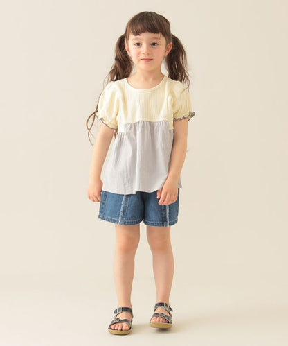 Japanese children's clothing BEAMS mini denim culottes 90-150cm girls summer PANTS 