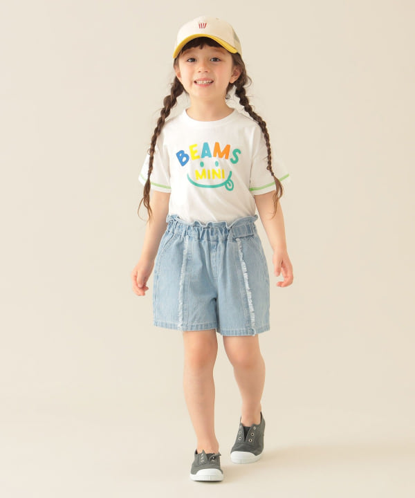 Japanese children's clothing BEAMS mini parent-child short-sleeved tops 90-130cm boys'/girls' summer TOPS 