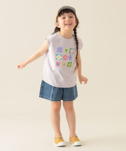 Japanese children's clothing BEAMS mini denim culottes 90-150cm girls summer PANTS 