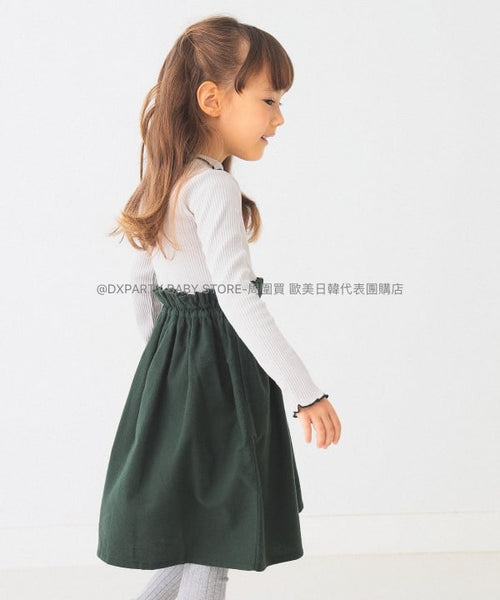 日本童裝 BEAMS mini 網眼羅紋拼接連身裙 90-150cm 女童款 秋季 DRESSES