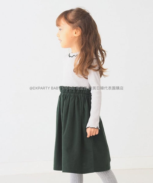 日本童裝 BEAMS mini 網眼羅紋拼接連身裙 90-150cm 女童款 秋季 DRESSES