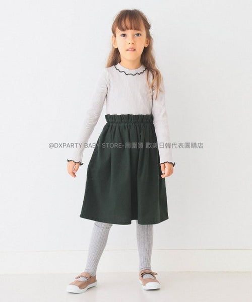 日本童裝 BEAMS mini 網眼羅紋拼接連身裙 90-150cm 女童款 秋季 DRESSES