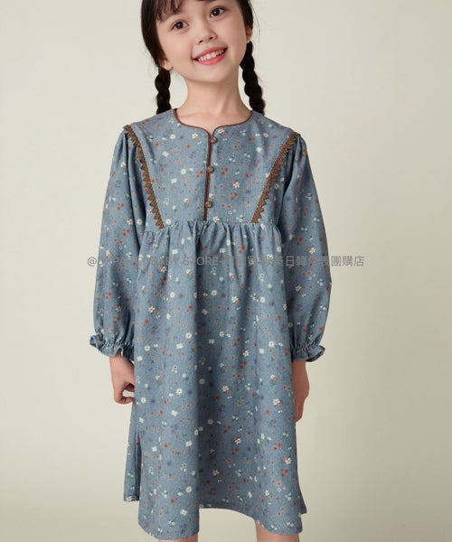 日本童裝 BEAMS mini 碎花連身裙 90-150cm 女童款 秋季 DRESSES