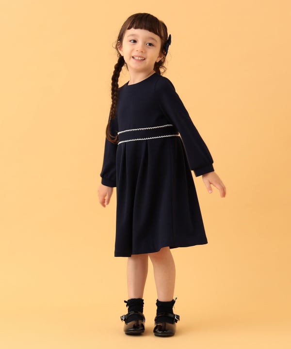 Japanese children's clothing BEAMS mini dress simple dress 110-130cm girls summer dresses interview / banquet / performance 