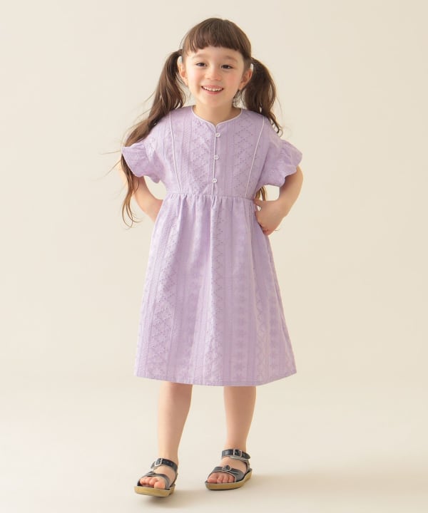 Japanese children's clothing BEAMS mini hollow dress 90-150cm girls summer dresses 