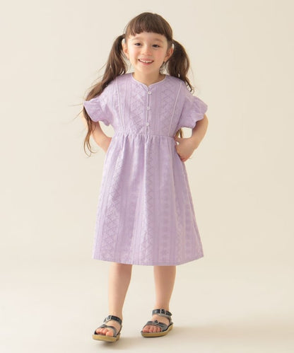 Japanese children's clothing BEAMS mini hollow dress 90-150cm girls summer dresses 