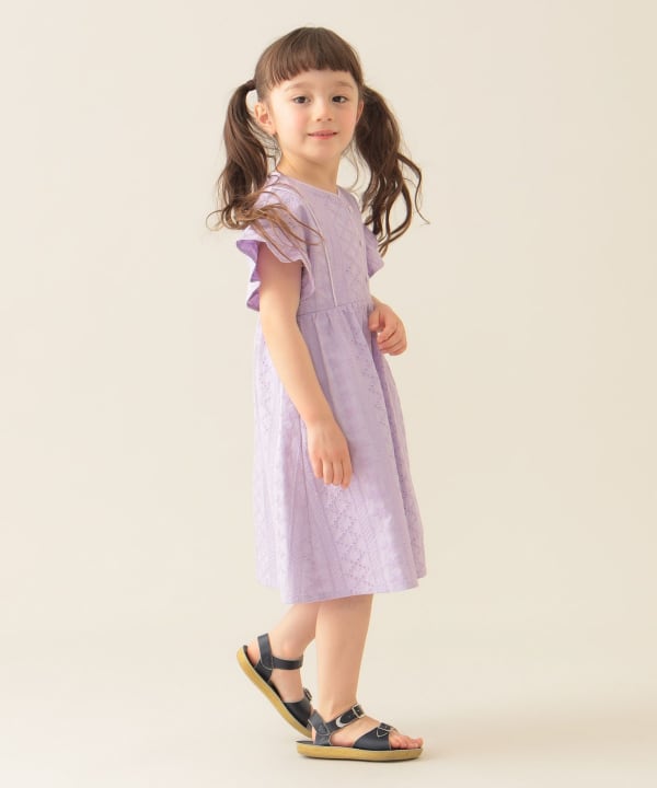 Japanese children's clothing BEAMS mini hollow dress 90-150cm girls summer dresses 