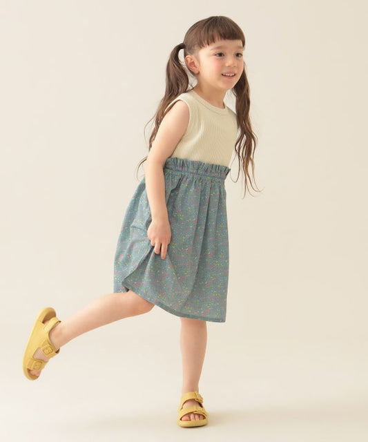 Japanese BEAMS mini floral patchwork dress 90-150cm girls summer dresses 