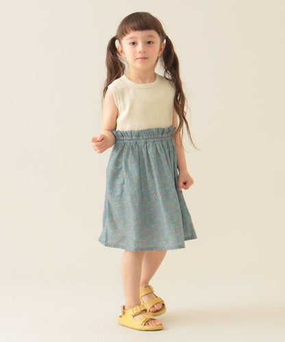 Japanese BEAMS mini floral patchwork dress 90-150cm girls summer dresses 