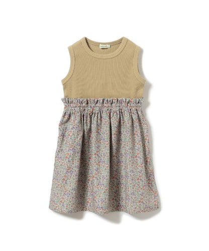 Japanese BEAMS mini floral patchwork dress 90-150cm girls summer dresses 