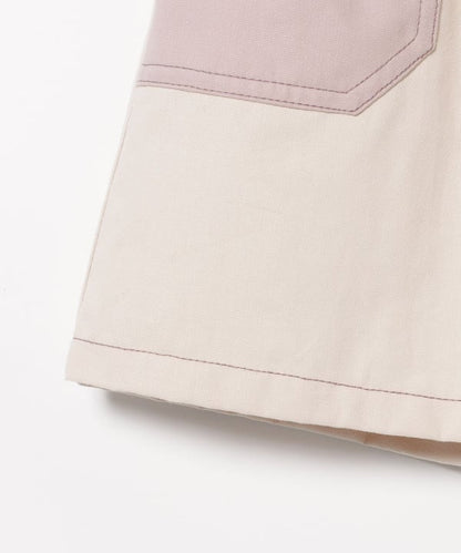 Japanese children's clothing BEAMS mini contrast pocket skirt 90-150cm girls summer SKIRTS 