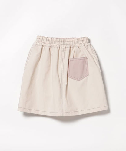 Japanese children's clothing BEAMS mini contrast pocket skirt 90-150cm girls summer SKIRTS 