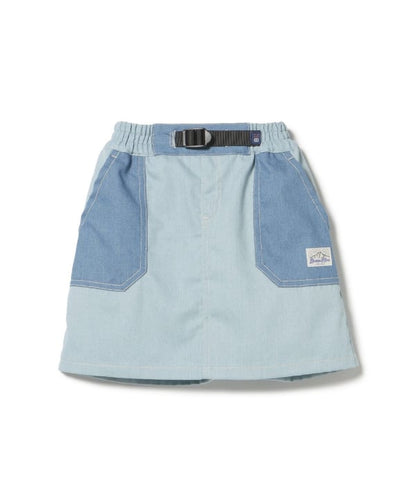 Japanese children's clothing BEAMS mini contrast pocket skirt 90-150cm girls summer SKIRTS 