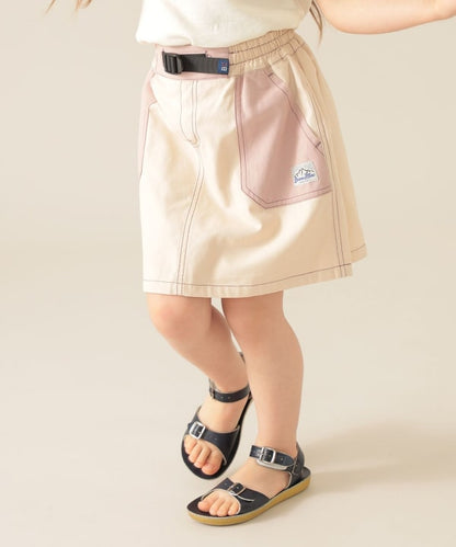 Japanese children's clothing BEAMS mini contrast pocket skirt 90-150cm girls summer SKIRTS 