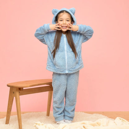 日本童裝 Ly# mine 毛毛睡衣套裝 100-150cm 女童款 冬季 TOPS PANTS 睡衣系列