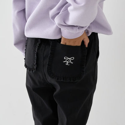 日本童裝 Ly# mine 荷葉邊口袋彈力長褲 100-140cm 女童款 秋季 PANTS
