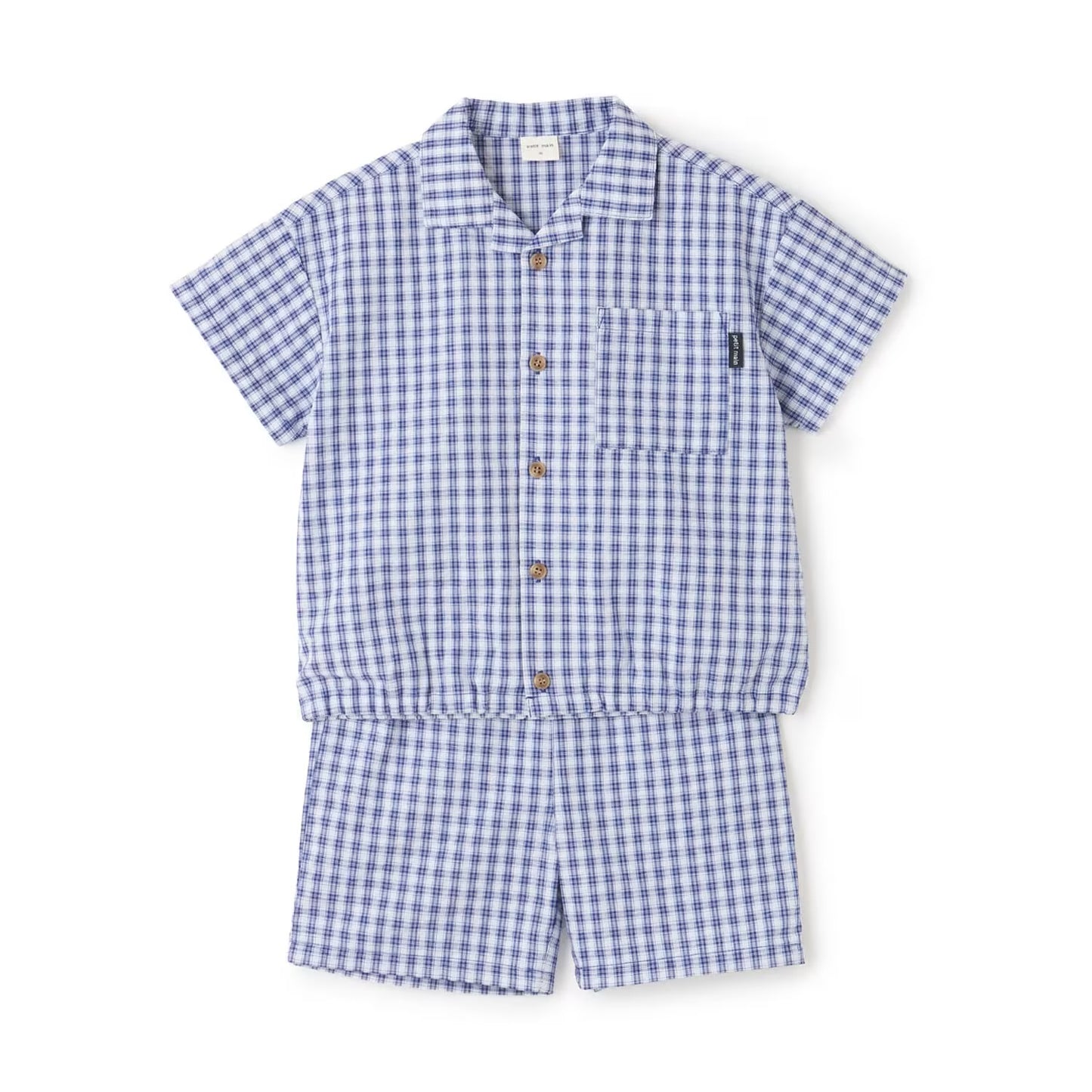 日本童裝 pe#main 格子布帛兩件套裝 80-130cm 男童款 夏季 TOPS PANTS