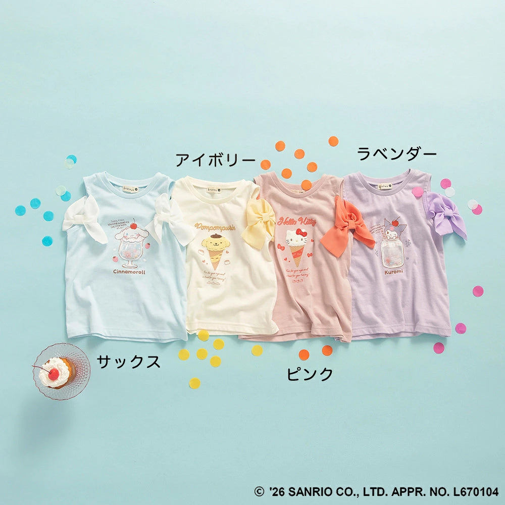日本童裝 Branshes x Sanrio 雪紡露肩上衣 90-130cm 女童款 夏季 TOPS