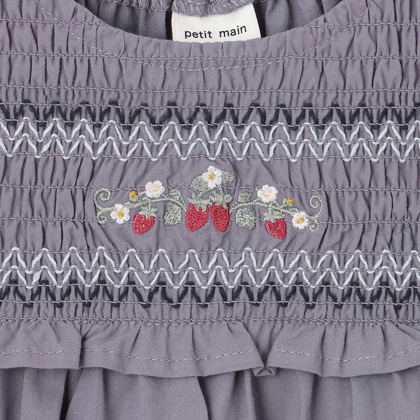 日本童裝 pe#main 士多啤梨刺繡上衣 80-130cm 女童款 夏季 TOPS