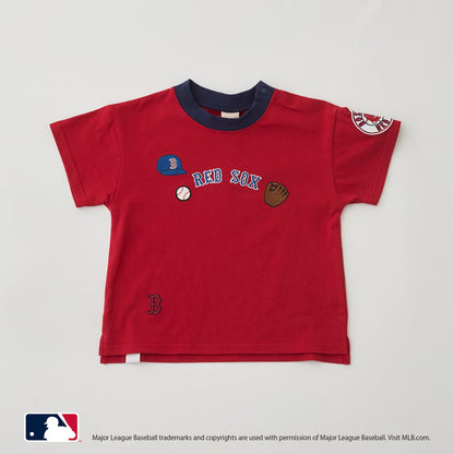 日本童裝 pe#main x 【MLB】徽章貼花上衣 80-130cm 男童款 夏季 TOPS