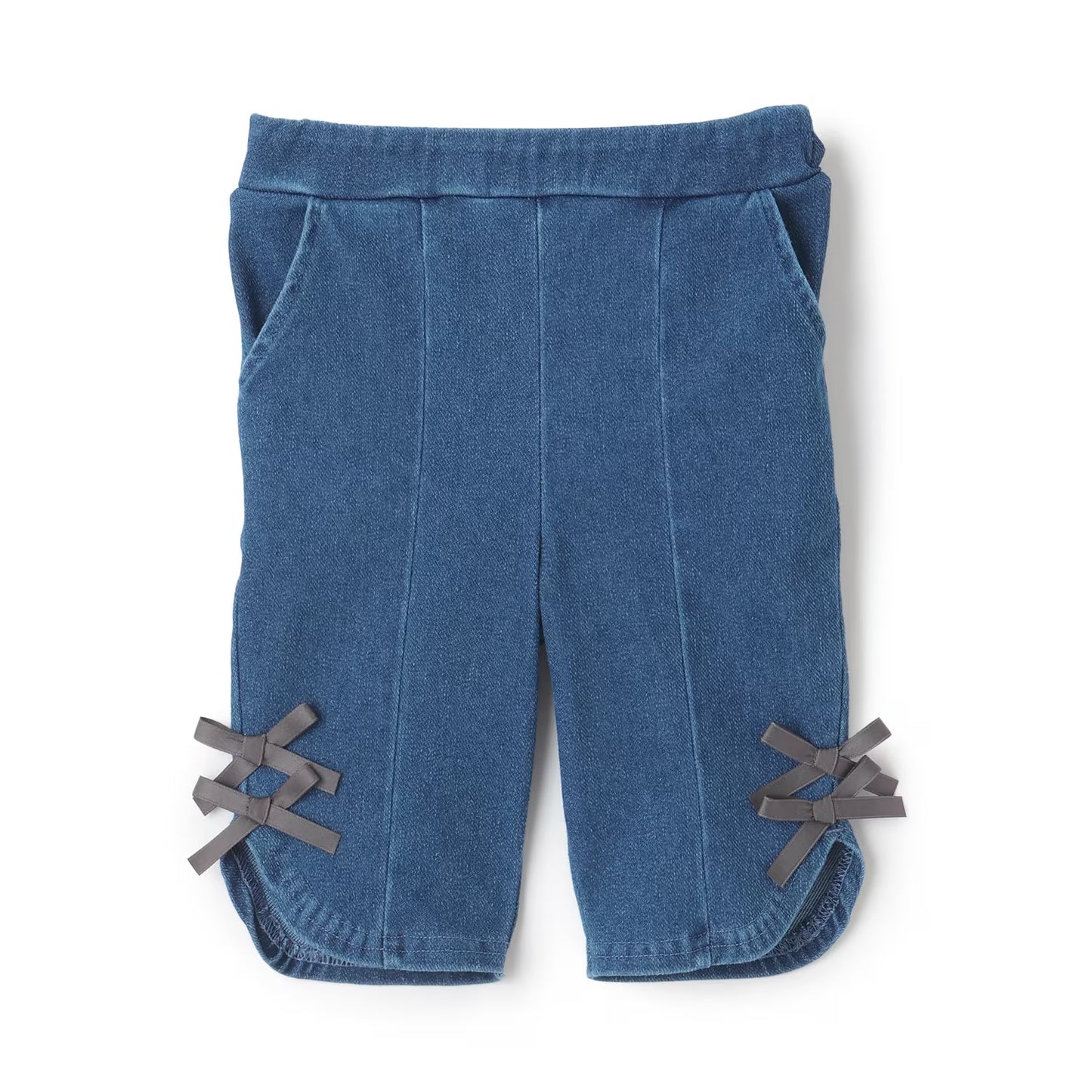 日本童裝 pe#main 防污系列 七分長蝴蝶結短褲 80-130cm 女童款 夏季 PANTS