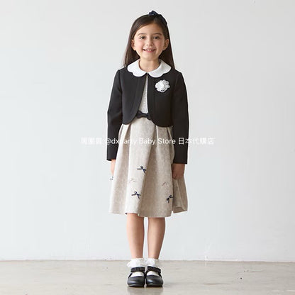 Japanese children's clothing pe#main dress two-piece suit 110-130cm girls summer dress outerwear interview / banquet / performance 