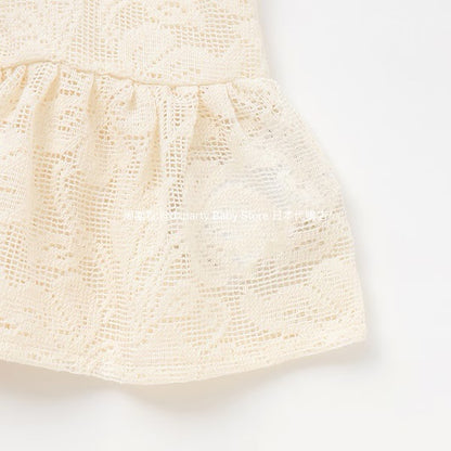 Japanese children's clothing pe#main lace skirt shirt 80-130cm girls summer TOPS 