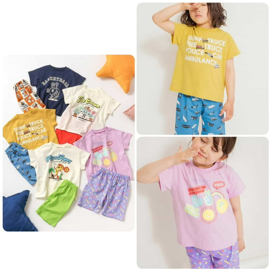 Japanese children's clothing BREEZE pajamas 80-150cm boys' and girls' summer pajamas series 