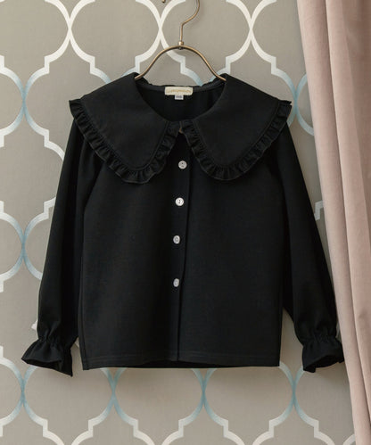 Japanese children's clothing panpantutu black bubble collar shirt 90-150cm girls summer TOPS interview/banquet/performance 