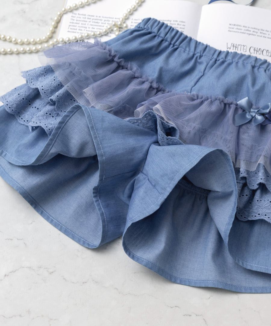 Japanese children's clothing panpantutu bow heart skirt 80-140cm girls summer dresses 