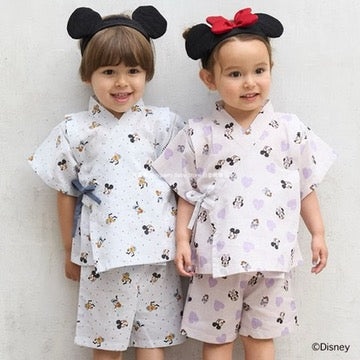 Japanese children's clothing pe#main x Diseny Jinbei Japanese Kimono 80-130cm Boys/Girls Summer TOPS PANTS Japanese Summer Festival Special 