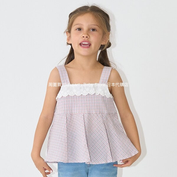 Japanese children's clothing Ly# mine ruffled camisole top 100-150cm girls summer TOPS 