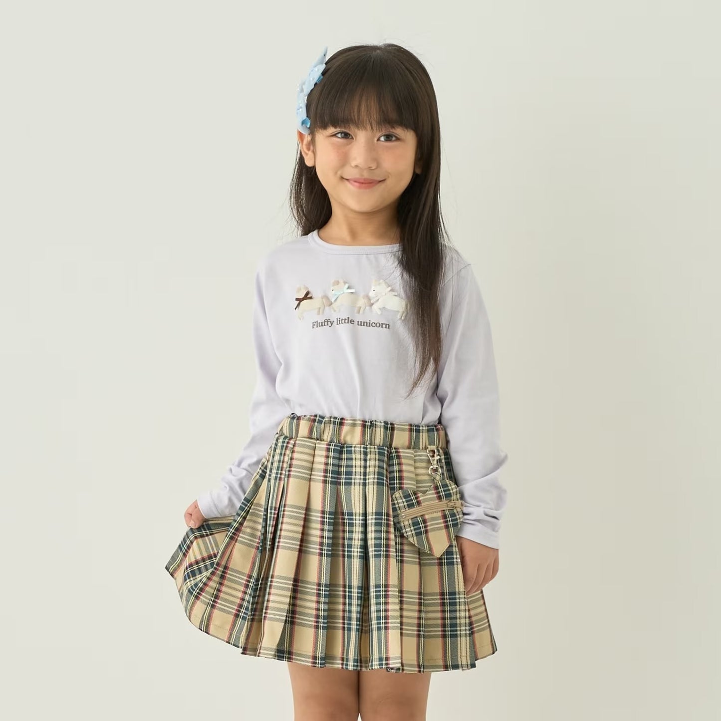 日本童裝 Ly# mine 防UV 速乾系列 防污系列 立體印花緞帶上衣 100-140cm 女童款 秋季 TOPS