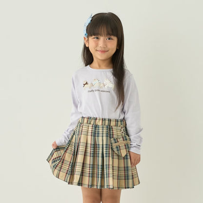日本童裝 Ly# mine 防UV 速乾系列 防污系列 立體印花緞帶上衣 100-140cm 女童款 秋季 TOPS